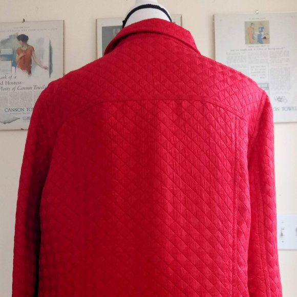 Laura Ashley Textured Button Up Jacket in Red Size XL - Picture 7 of 10